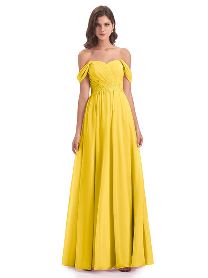 Sonia Off The Shoulder Bridesmaid Dresses With Appliques