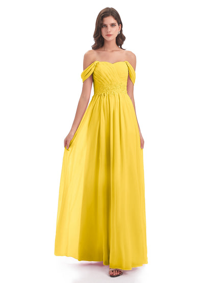Sonia Off The Shoulder Bridesmaid Dresses With Appliques