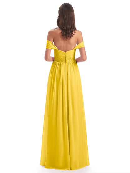 Sonia Off The Shoulder Bridesmaid Dresses With Appliques