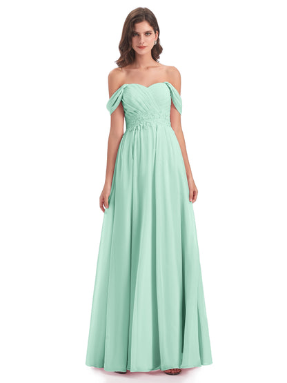 Sonia Off The Shoulder Bridesmaid Dresses With Appliques