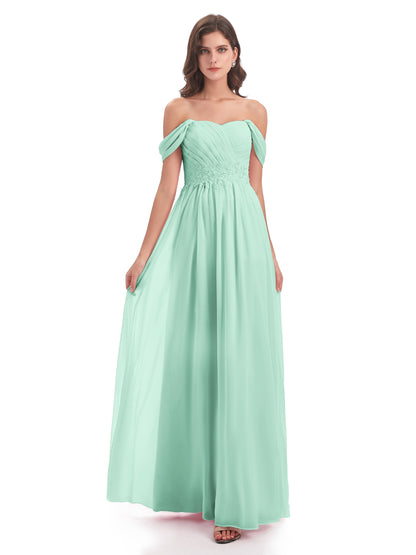 Sonia Off The Shoulder Bridesmaid Dresses With Appliques