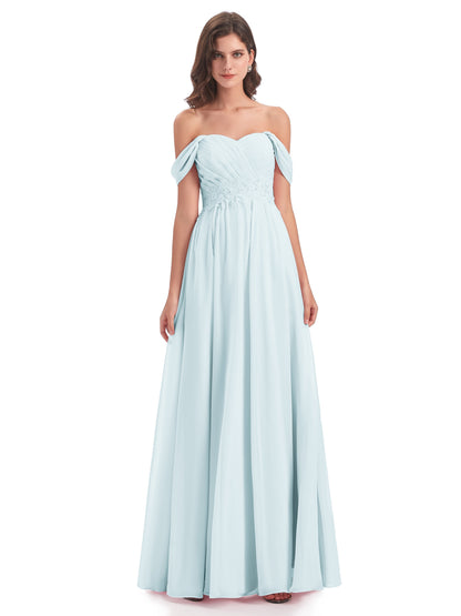 Sonia Off The Shoulder Bridesmaid Dresses With Appliques
