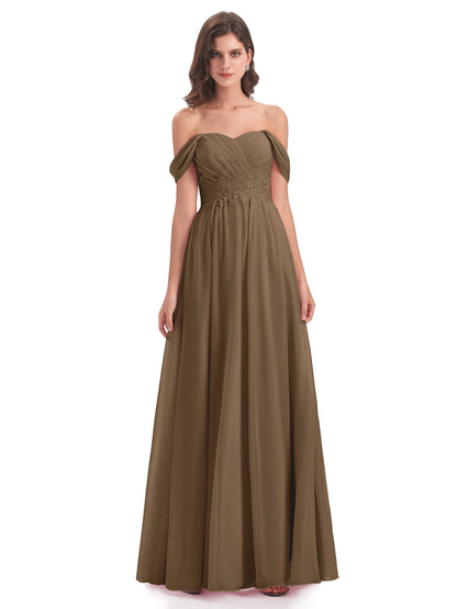 Sonia Off The Shoulder Bridesmaid Dresses With Appliques