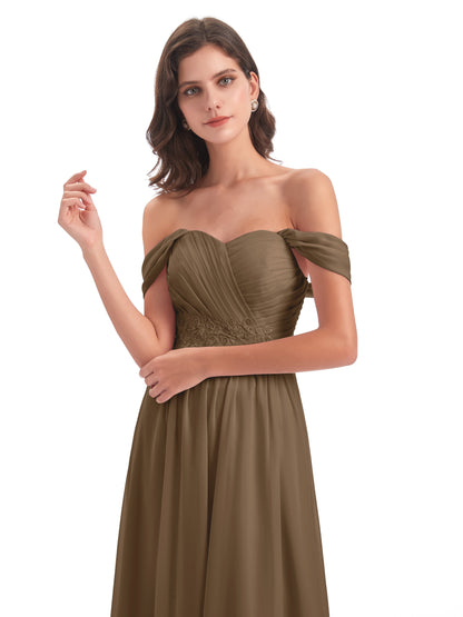 Sonia Off The Shoulder Bridesmaid Dresses With Appliques