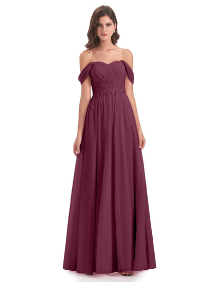 Sonia Off The Shoulder Bridesmaid Dresses With Appliques