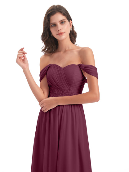 Sonia Off The Shoulder Bridesmaid Dresses With Appliques