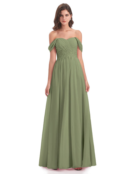 Sonia Off The Shoulder Bridesmaid Dresses With Appliques