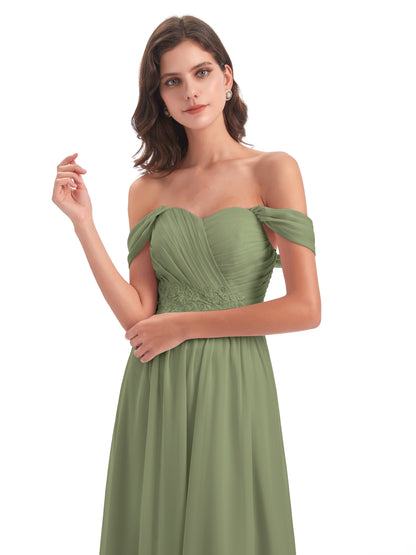 Sonia Off The Shoulder Bridesmaid Dresses With Appliques