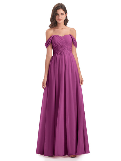 Sonia Off The Shoulder Bridesmaid Dresses With Appliques
