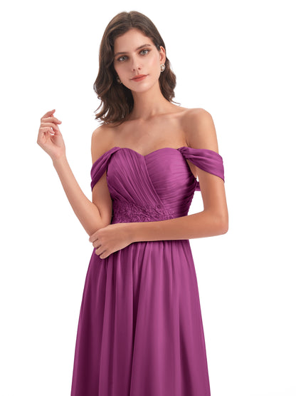 Sonia Off The Shoulder Bridesmaid Dresses With Appliques