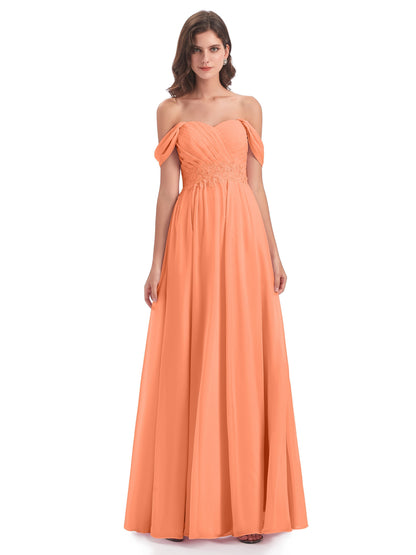 Sonia Off The Shoulder Bridesmaid Dresses With Appliques