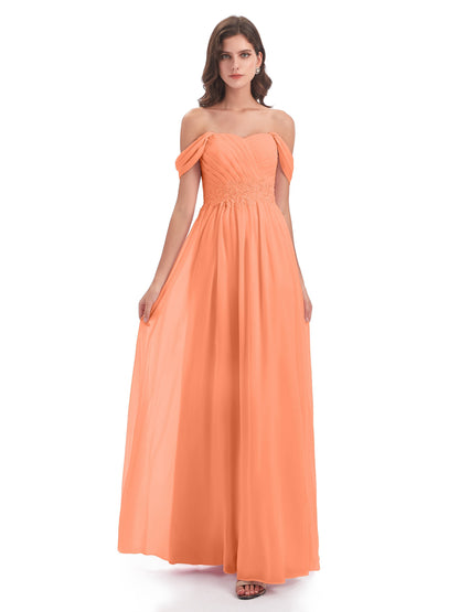 Sonia Off The Shoulder Bridesmaid Dresses With Appliques