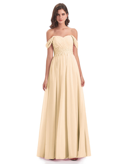 Sonia Off The Shoulder Bridesmaid Dresses With Appliques