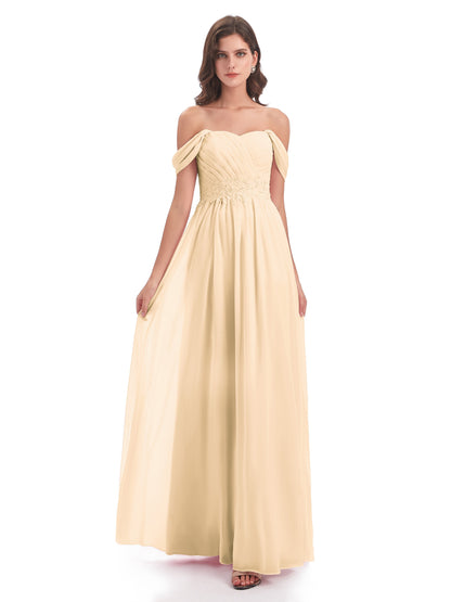 Sonia Off The Shoulder Bridesmaid Dresses With Appliques