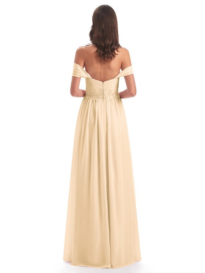 Sonia Off The Shoulder Bridesmaid Dresses With Appliques