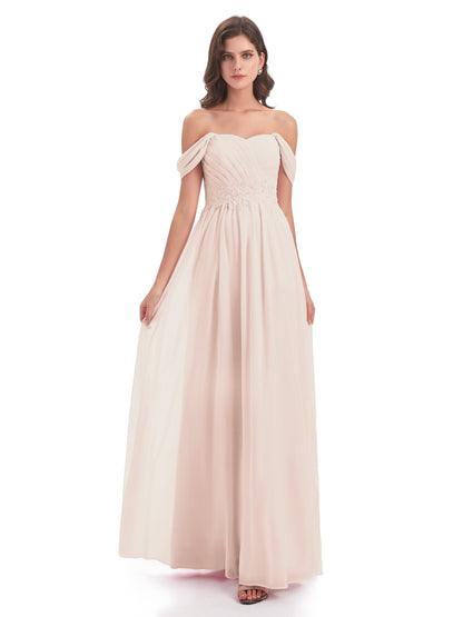 Sonia Off The Shoulder Bridesmaid Dresses With Appliques