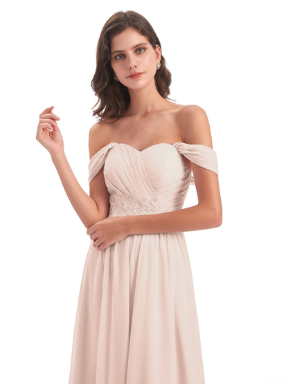 Sonia Off The Shoulder Bridesmaid Dresses With Appliques