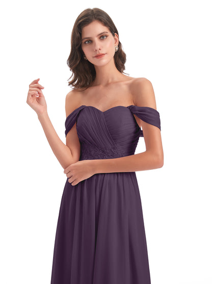 Sonia Off The Shoulder Bridesmaid Dresses With Appliques