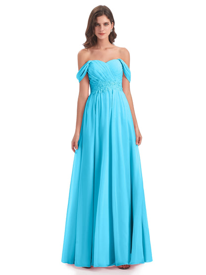 Sonia Off The Shoulder Bridesmaid Dresses With Appliques