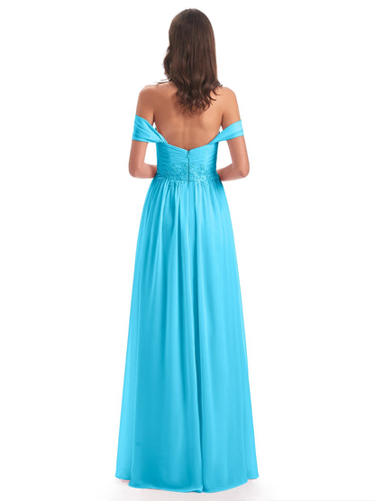 Sonia Off The Shoulder Bridesmaid Dresses With Appliques