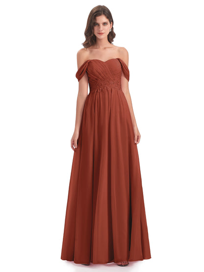 Sonia Off The Shoulder Bridesmaid Dresses With Appliques
