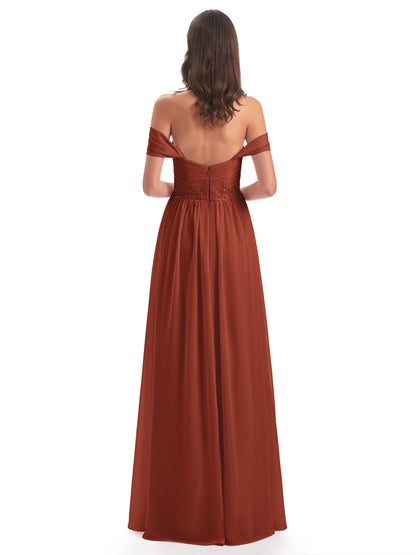 Sonia Off The Shoulder Bridesmaid Dresses With Appliques