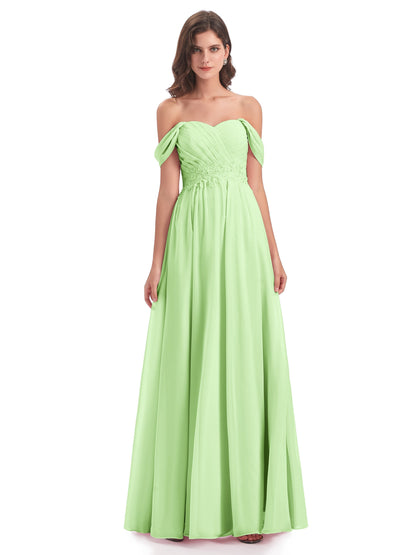 Sonia Off The Shoulder Bridesmaid Dresses With Appliques