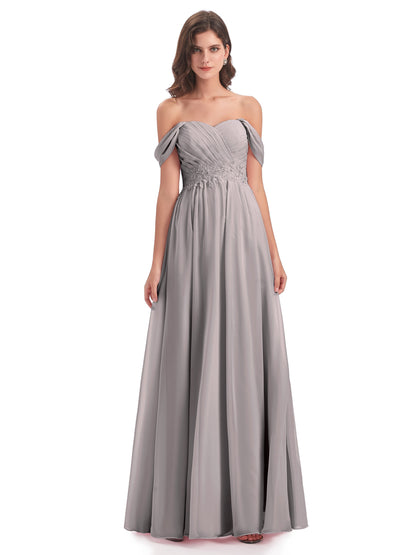 Sonia Off The Shoulder Bridesmaid Dresses With Appliques