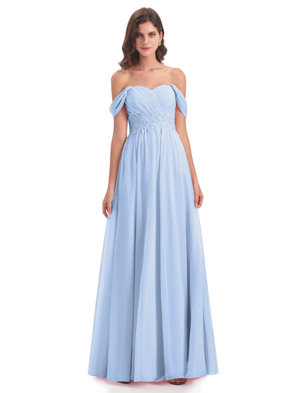 Sonia Off The Shoulder Bridesmaid Dresses With Appliques