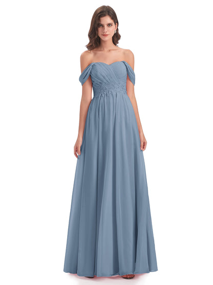 Sonia Off The Shoulder Bridesmaid Dresses With Appliques