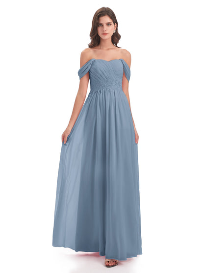 Sonia Off The Shoulder Bridesmaid Dresses With Appliques