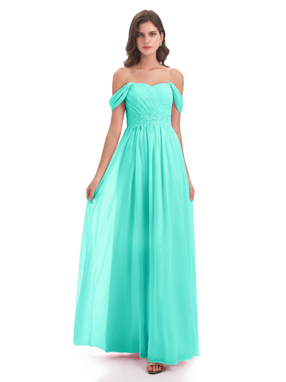 Sonia Off The Shoulder Bridesmaid Dresses With Appliques