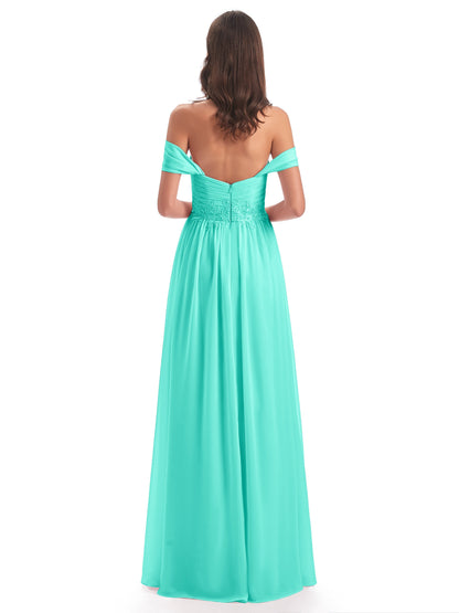Sonia Off The Shoulder Bridesmaid Dresses With Appliques