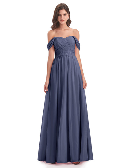 Sonia Off The Shoulder Bridesmaid Dresses With Appliques