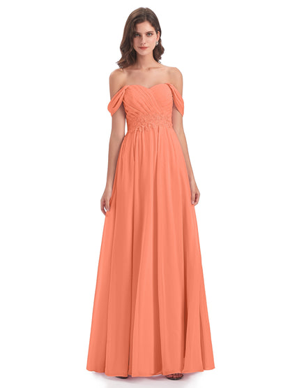 Sonia Off The Shoulder Bridesmaid Dresses With Appliques