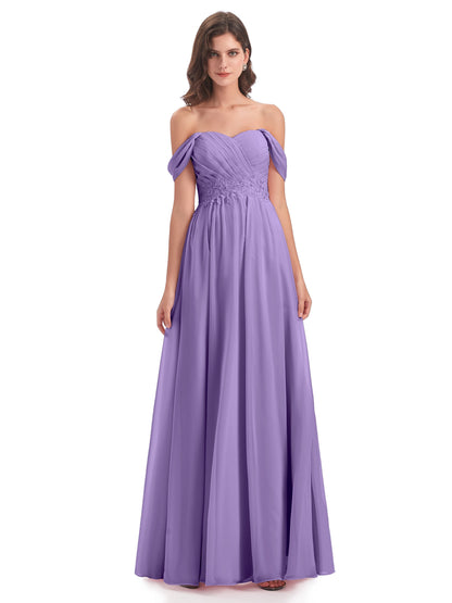 Sonia Off The Shoulder Bridesmaid Dresses With Appliques