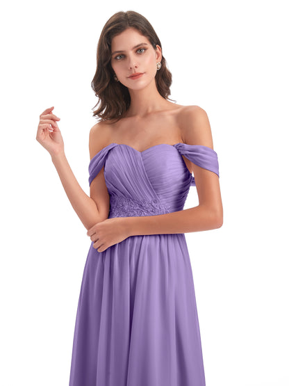 Sonia Off The Shoulder Bridesmaid Dresses With Appliques