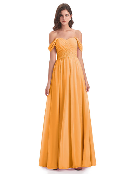 Sonia Off The Shoulder Bridesmaid Dresses With Appliques