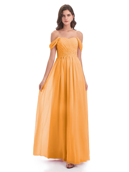 Sonia Off The Shoulder Bridesmaid Dresses With Appliques