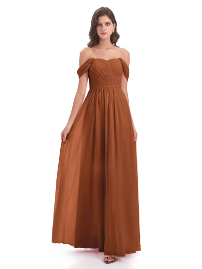 Sonia Off The Shoulder Bridesmaid Dresses With Appliques