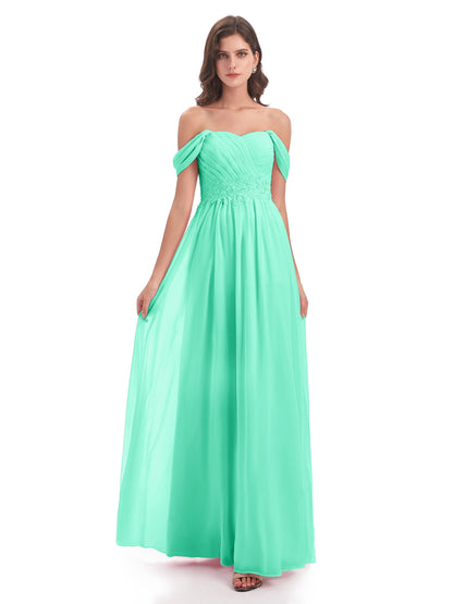 Sonia Off The Shoulder Bridesmaid Dresses With Appliques