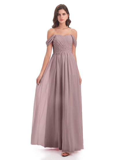 Sonia Off The Shoulder Bridesmaid Dresses With Appliques