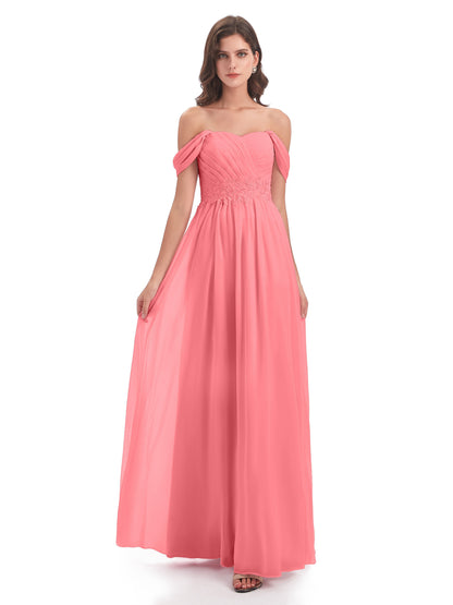Sonia Off The Shoulder Bridesmaid Dresses With Appliques