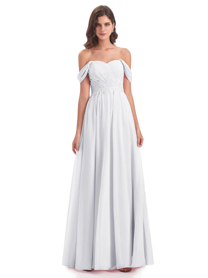 Sonia Off The Shoulder Bridesmaid Dresses With Appliques