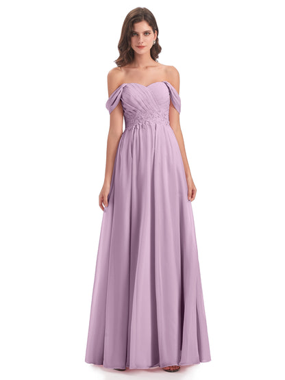 Sonia Off The Shoulder Bridesmaid Dresses With Appliques