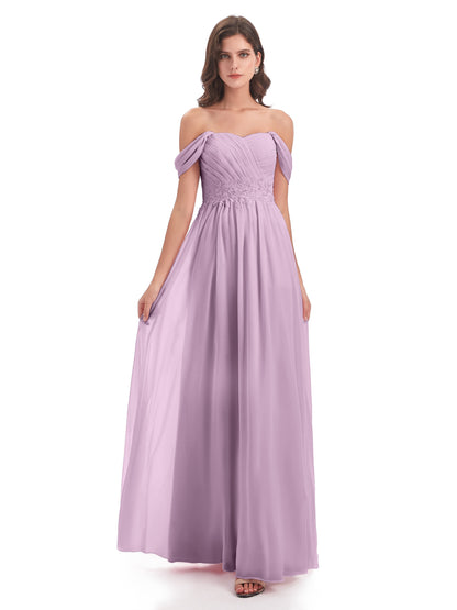 Sonia Off The Shoulder Bridesmaid Dresses With Appliques