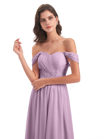 Sonia Off The Shoulder Bridesmaid Dresses With Appliques
