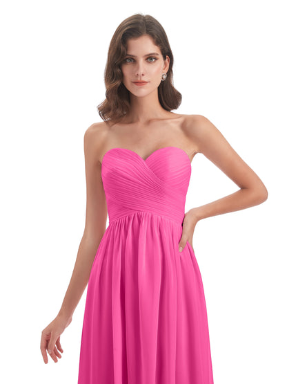 Sunny Floor Length Sweetheart Chiffon Bridesmaid Dresses
