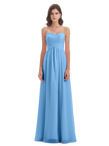 Sunny Floor Length Sweetheart Chiffon Bridesmaid Dresses