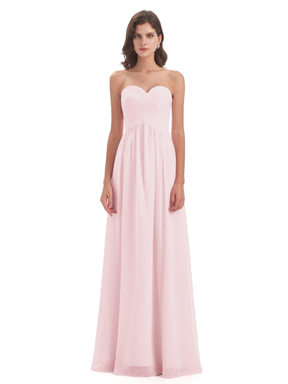 Sunny Floor Length Sweetheart Chiffon Bridesmaid Dresses